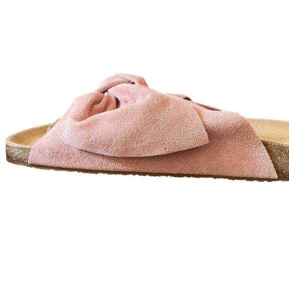 Jeffrey Campbell Do The Twist Slides Sunmist Rust Suede EU 40 Pink Bow - Picture 12 of 16